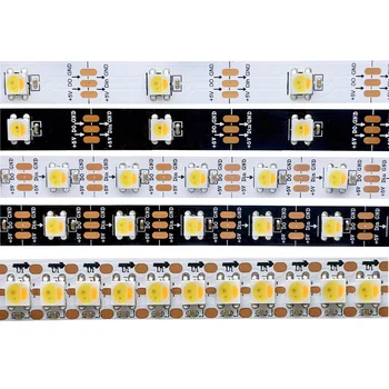 SK6812 WWA de Pixel LED Faixa de 5M 5V 30 60 144 LEDs/M Programável Endereçável Individuais WS2812B Quente Branco+Branco+Âmbar Fita de Luz
