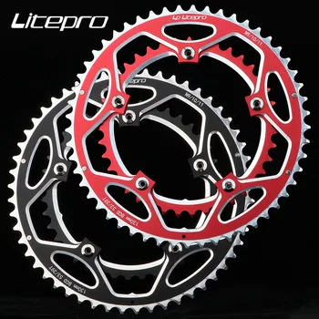 LP Litepro Corrente de Bicicleta de Roda Redonda 130BCD 53t -39t Estrada Liga de Alumínio Duplo Disco de Suporte 9/10/11 Velocidade MTB Bicicleta Pedaleira
