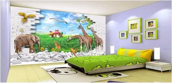 Personalizada foto mural 3d papel de parede de quarto de Crianças é o mundo animal Definição de parede decoração pintura 3d murais de parede papel de parede para parede 3 d