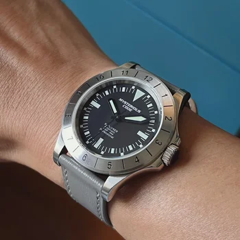Misterioso Código Homens Relógio Automático 42mm Piloto de Relógios de Luxo, relógio de Pulso Mecânico 100M Impermeável Safira Luminosa PT5000