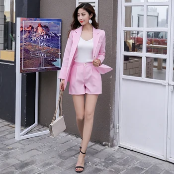 Urbano casual de duas peças femininas 2018 verão nova-coreano solta de algodão e linho terno de pequeno shorts da moda feminina do terno TB18306