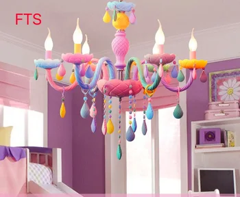 Criativo crianças da sala lustre restaurante Americano luz de cristal led quarto da princesa lâmpada de jardim-de-infância lustres