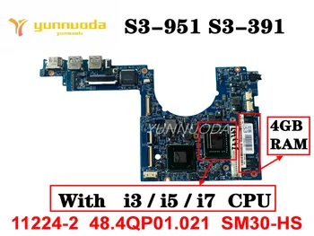 Original Para Acer Aspire S3-951 S3-391 MS2346 Laptop placa-Mãe Com i3 i5 i7 CPU 4GB-RAM 11224-2 48.4QP01.021 SM30-Teste HS