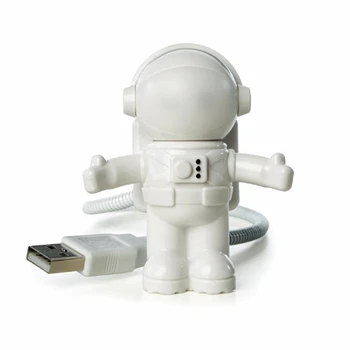 Astronauta USB CONDUZIU a Luz da Noite Gadget Spaceman Lâmpada Ajustável, Computador Portátil PC Candeeiros de Secretária Livro Luzes