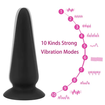 De vibração do Plug anal Controle Remoto sem Fio Anal com Vibrador 10 Velocidades G-spot Massageador de Próstata Brinquedos Sexuais ventosa 1