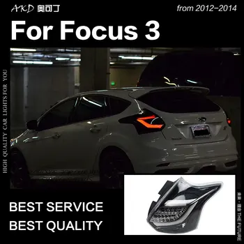 Estilo carro de Cauda Lâmpada para Ford Focus Luzes da Cauda 2012-2014 Foco 3 Hatchback DIODO emissor de Luz da Cauda DRL 5 Portas Sinal de auto Acessórios 1