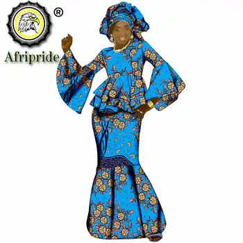 Tradicional africana roupas para mulheres dashiki, tops+maxi saias+tribal headwarp headtie roupas vintage AFRIPRIDE S1926028 1