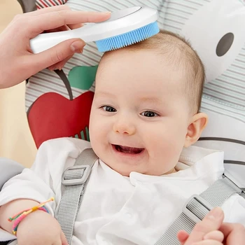 Novo 3-em-1 de Silicone, Escova de Cabelo do Bebê Dobrável Pente Infantil Banho Escova Duche Presente 1