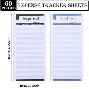 60 Peças de Despesas Tracker Folhas de Orçamento Rastreadores de Papel, Ajuste o Orçamento Envelopes de Notas Envelope de Orçamento Pessoal 2