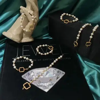 12 peças de pérolas Simples fivela quadrada pulseira,natural de água doce pulseira de pérolas para as mulheres,o projeto original de jóias de Moda 2