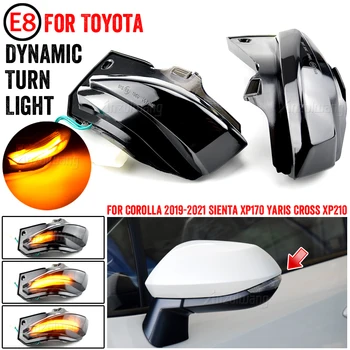 2pcs Para Toyota Sienta XP170 2019 Yaris XP210 2020 Carro Dinâmico LED Sinal de volta Indicador Sequencial Lado do Espelho de Luz da Lâmpada 3