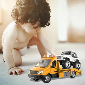 1/18 RC Caminhão Trator de Estradas Wrecker Camião de Brinquedos Brinquedos de Som Luz de Controlo 3