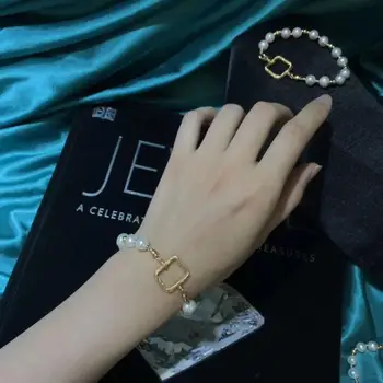12 peças de pérolas Simples fivela quadrada pulseira,natural de água doce pulseira de pérolas para as mulheres,o projeto original de jóias de Moda 3