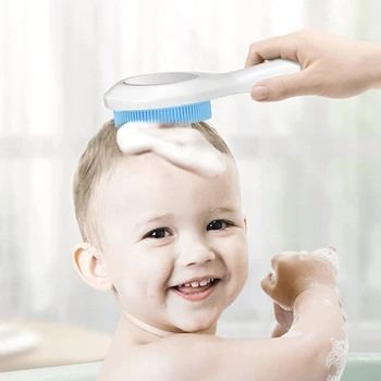 Novo 3-em-1 de Silicone, Escova de Cabelo do Bebê Dobrável Pente Infantil Banho Escova Duche Presente 3