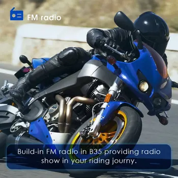 QTB35 de Capacetes para motociclistas Intercomunicador Capacete Moto Capacete Interfone Intercomunicador Moto Fones de ouvido de Rádio FM 5